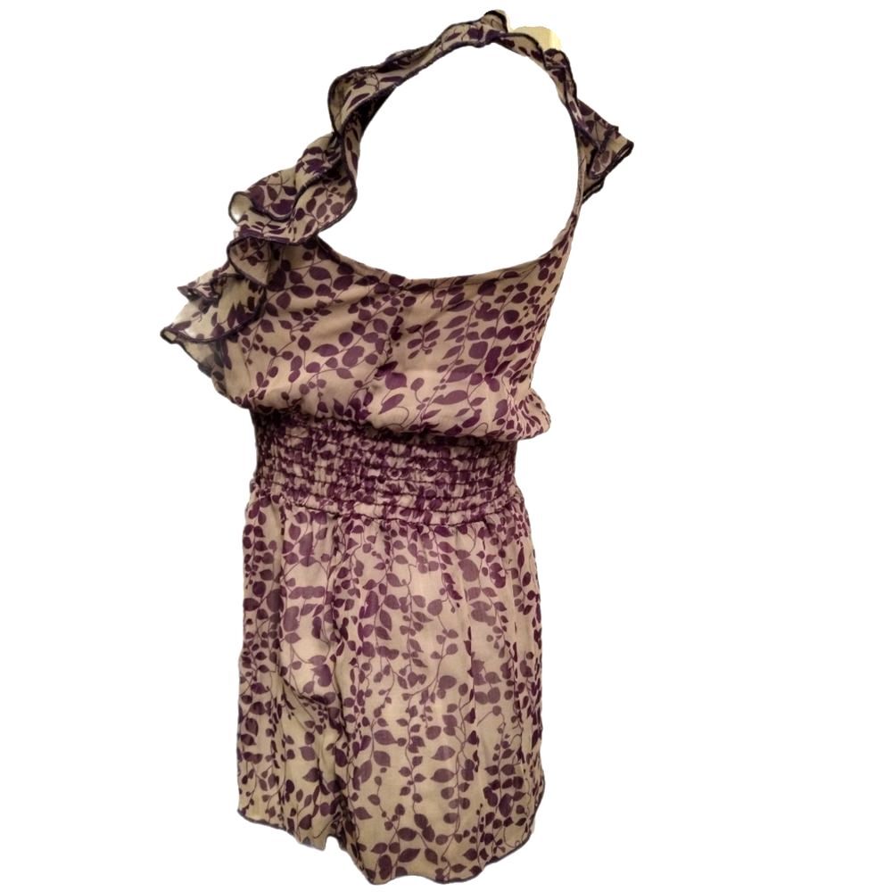 Wet Seal Vintage Y2K Purple Floral Ruffle Babydoll Top - Picture 3 of 7
